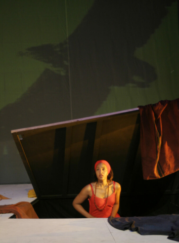 Maraina (A.Ugolin)dans la trappe. Crédit: PH.Moulin