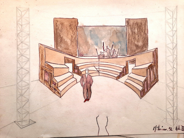 Dessin par H.Mazelin du décor de Millenium L’Apocalypse