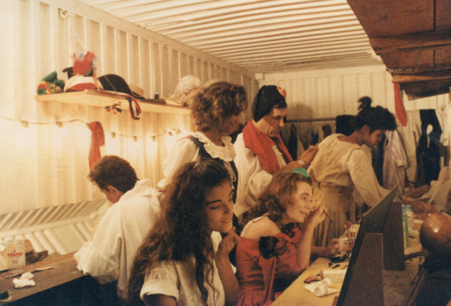 En coulisses au Cinérama. P.-L.Rivière, S.Cadet, K.Techer, G.Vidal, A.Antoir, G.Elise – Photo B.Antoir