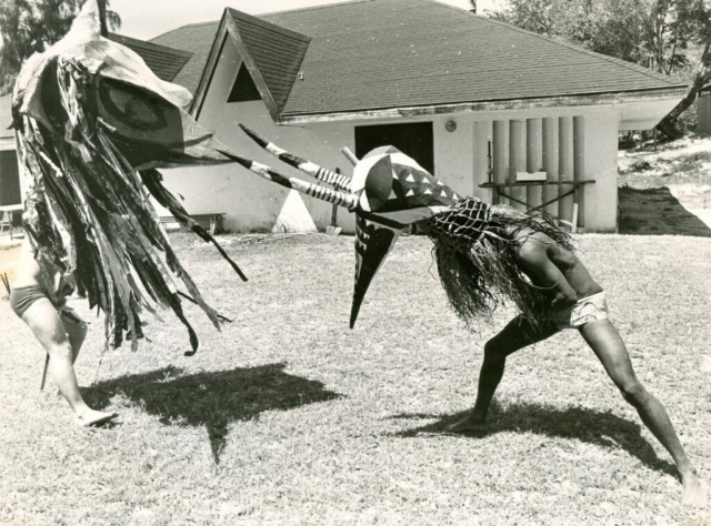 Esprit de la tempête (S.Treilles), Totem Kalao (J.-L.Trulès) en répétition à La Saline en 1980 – Photo E.Genvrin