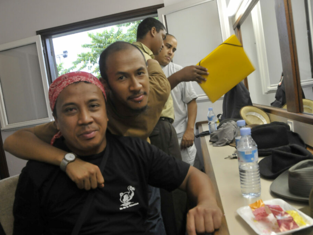 Avec A.Razananaivo, coulisses de Chin à Champ Fleuri (2010)