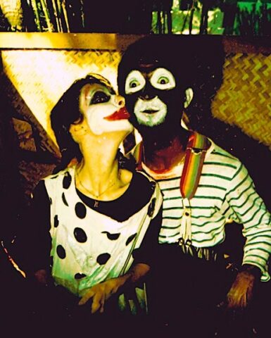 D.Attali en clown Tipoi-Poiron avec J.-L.Trulès en 1980