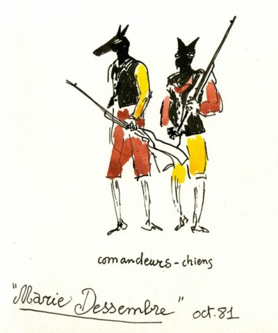 Chiens commandeurs dessin Genvrin, M Dessembre 1981